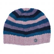 Pied Stripe Beanie - Pure Wool - Blush