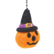 Pumpkin Witch - Wool Felt - Hanging Decoration