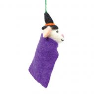 Mouse Witch - Wool Felt - Hanging Decoration