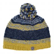 Pure Wool - Ridgeway bobble hat - charcoal mustard