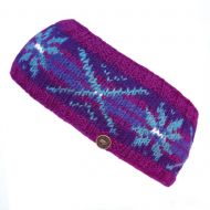 Cosmos headband - hand knit - coral reef