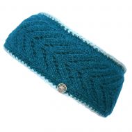 Pure Wool Fleece lined - Lace Edge Headband - Deep Teal