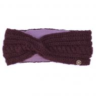 Pure Wool Fleece lined headband - twist - aubergine