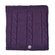 pure wool fleece lined - cable snood - aubergine