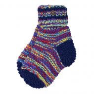 Handknit - Electric Lounge socks - Rainbow Blue