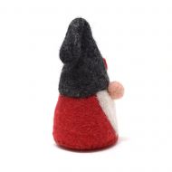 Handmade Christmas - Wool Felt Decoration - Heart Hat Gonk