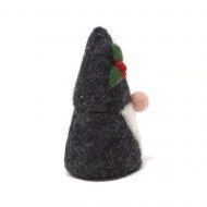 Handmade Christmas - Wool Felt Decoration - Holly Hat Gonk