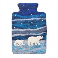 Handmade Fair Trade - Felt Wool Hot Water Bottle - Polar Bear