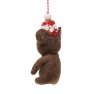 Handmade Christmas - Wool Felt Hanging Decoration - Teddy