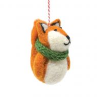Handmade Christmas - Wool Felt Hanging Decoration - Fox