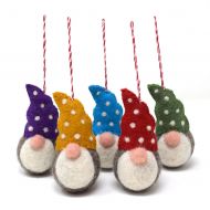 Handmade Christmas - Wool Felt Decoration - Family of Dotty Gonks