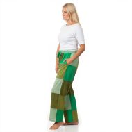 Plain Patchwork Trousers - Greens