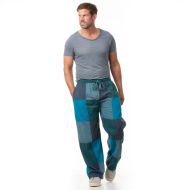 Plain Patchwork Trousers - Blues