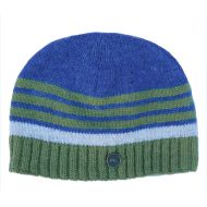 Pure wool - Tonal Stripe Beanie - Blue Pepper