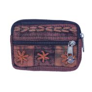 Embroidered Purse - Brown