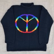 SALE - Black Peace Symbol Jumper - XL