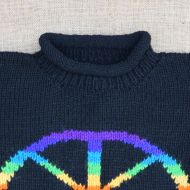 SALE - Black Peace Symbol Jumper - XL