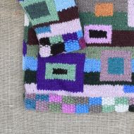 SALE - Fleece Lined Squares Jumper - Medium