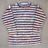 SALE - White & Silk Stripes Jumper - Medium