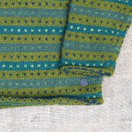 SALE - Green Tick Stripe Jumper - Medium