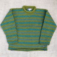 SALE - Green Tick Stripe Jumper - Medium