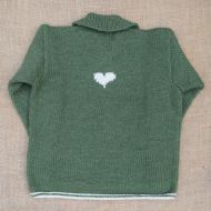 SALE - Green Hearts Cardigan - Small