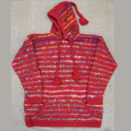 SALE - Red & Silk Stripes Jumper - XL