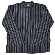 Light weight - Striped Cotton Shirt - Black Fine Stripe