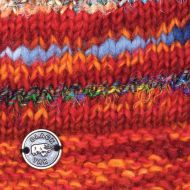 Pure Wool Half fleece lined - helmet hat - Red/Orange/Green