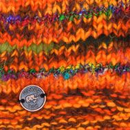 Pure Wool Half fleece lined - helmet hat - Orange/Rainbow