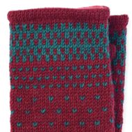 Hand knit - dual tick handwarmers - russet/green