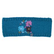 Pure Wool Fleece Lined - Embroidered Headband - Pacific