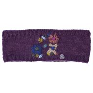 Pure Wool Fleece Lined - Embroidered Headband - Aubergine