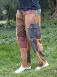 patchwork trousers - browns