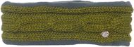Pure Wool Fleece lined headband - cable - Moss green