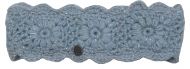 Fleece lined - headband - crochet sparkle - Powder Blue