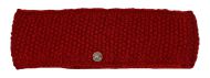 Fleece lined pure wool - moss stitch - headband - deep red