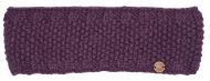 Fleece lined pure wool - moss stitch - headband - grape