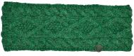 Pure wool - diamond cable headband - green pepper