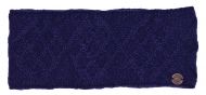Pure Wool Fleece Lined - Trellis Diamond Headband - Dark Blue