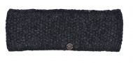 Fleece lined pure wool - moss stitch - headband - Charcoal