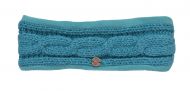 Fleece lined headband - cable - Aqua