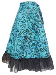 Swirl Pattern - Wrapover Skirt - Sky Blue