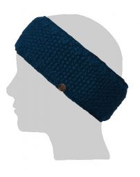 Fleece lined pure wool - moss stitch - headband - teal