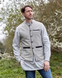 Nehru - fully lined waistcoat - silver grey
