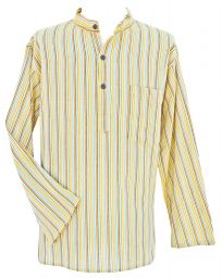Light weight - Striped Cotton Shirt - Yellow