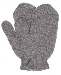 Fleece lined mittens  - Ridge - Mid Grey