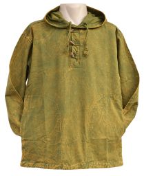 Stonewashed overshirt with toggles - Green