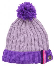 pure wool - bobble turn up with tape - lilac/purple