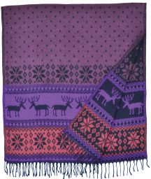 Reindeer - Blanket/shawl - Purple